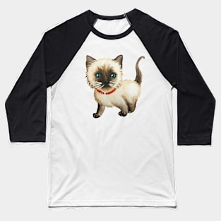 Funny kitten watercolor Baseball T-Shirt